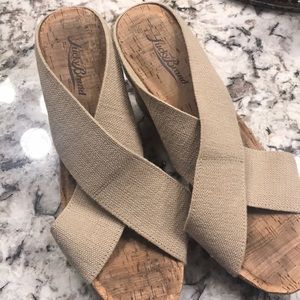 Lucky Brand cork wedge heels